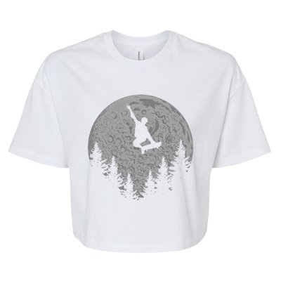 Skater Skateboard Stunt Moon Skater Gift Bella+Canvas Jersey Crop Tee