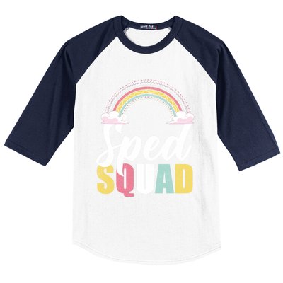 Sped Squad Sped Teacher Rainbow Special Education Teacher Gift Baseball Sleeve Shirt