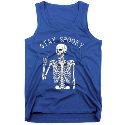 Stay Spooky Skeleton Great Gift Trick Treat Halloween Skull Hand Gift Tank Top