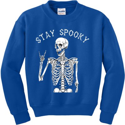 Stay Spooky Skeleton Great Gift Trick Treat Halloween Skull Hand Gift Kids Sweatshirt