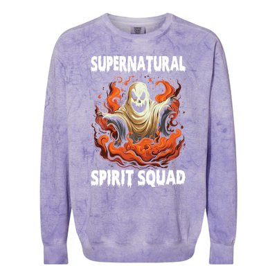 Supernatural Spirit Squad Spooky Halloween Ghouls Ghost Funny Gift Colorblast Crewneck Sweatshirt