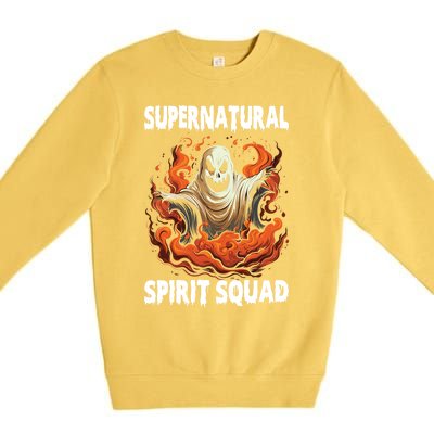 Supernatural Spirit Squad Spooky Halloween Ghouls Ghost Funny Gift Premium Crewneck Sweatshirt