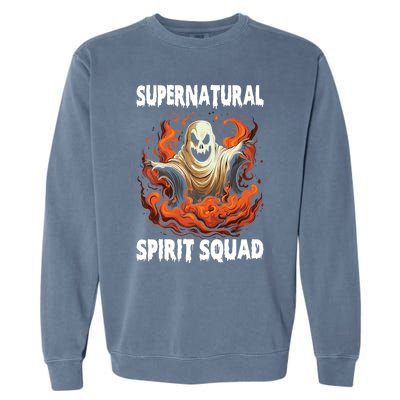 Supernatural Spirit Squad Spooky Halloween Ghouls Ghost Funny Gift Garment-Dyed Sweatshirt