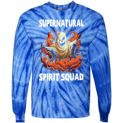 Supernatural Spirit Squad Spooky Halloween Ghouls Ghost Funny Gift Tie-Dye Long Sleeve Shirt