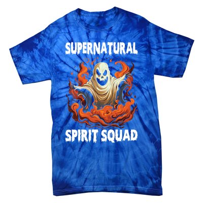 Supernatural Spirit Squad Spooky Halloween Ghouls Ghost Funny Gift Tie-Dye T-Shirt