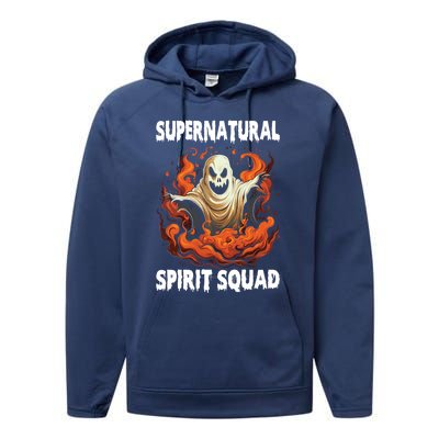 Supernatural Spirit Squad Spooky Halloween Ghouls Ghost Funny Gift Performance Fleece Hoodie