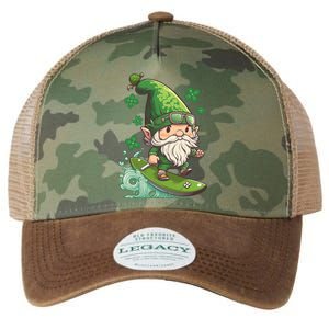 Surfing Skating St Patricks Day Gnome Cool Gift Legacy Tie Dye Trucker Hat