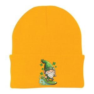 Surfing Skating St Patricks Day Gnome Cool Gift Knit Cap Winter Beanie