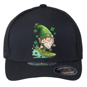 Surfing Skating St Patricks Day Gnome Cool Gift Flexfit Unipanel Trucker Cap