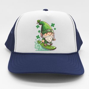 Surfing Skating St Patricks Day Gnome Cool Gift Trucker Hat