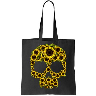 Sunflower Skull Tote Bag