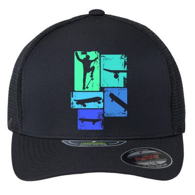 Skater Skateboarder Skateboard Gift Flexfit Unipanel Trucker Cap