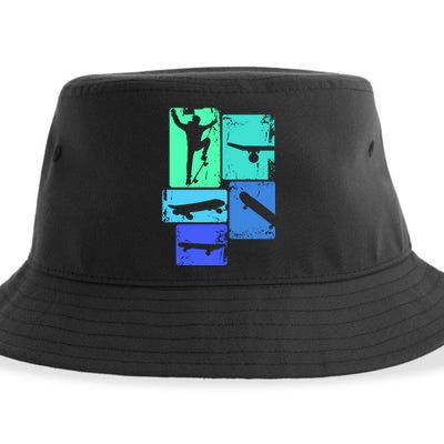 Skater Skateboarder Skateboard Gift Sustainable Bucket Hat