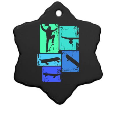 Skater Skateboarder Skateboard Gift Ceramic Star Ornament