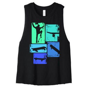 Skater Skateboarder Skateboard Gift Women's Racerback Cropped Tank