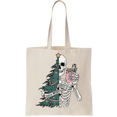 Sorta Scary Sorta Merry Christmas Skeleton Tote Bag