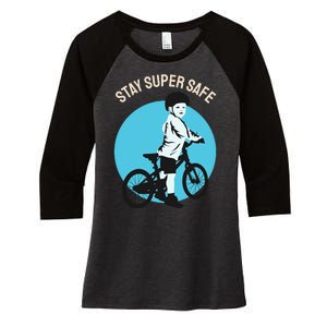 Stay Super Safe Women's Tri-Blend 3/4-Sleeve Raglan Shirt