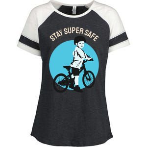 Stay Super Safe Enza Ladies Jersey Colorblock Tee