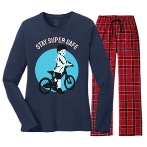 Stay Super Safe Women's Long Sleeve Flannel Pajama Set 