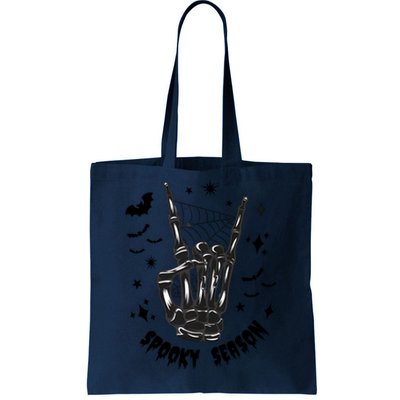 Spooky Season Skeleton Halloween Bone Hand Spider Tote Bag