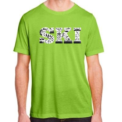 Ski Snowboard Skiing Snowboarding Lover Skier Gift Tee Cute Gift Adult ChromaSoft Performance T-Shirt