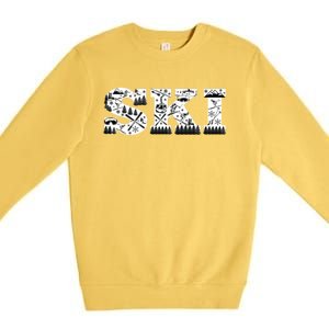 Ski Snowboard Skiing Snowboarding Lover Skier Gift Tee Cute Gift Premium Crewneck Sweatshirt