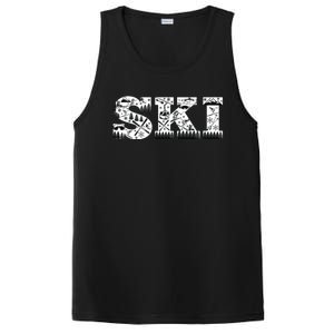 Ski Snowboard Skiing Snowboarding Lover Skier Gift Tee Cute Gift PosiCharge Competitor Tank