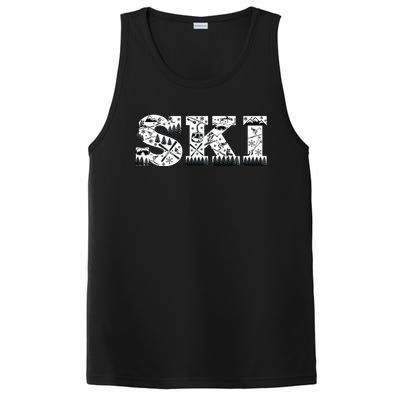 Ski Snowboard Skiing Snowboarding Lover Skier Gift Tee Cute Gift PosiCharge Competitor Tank