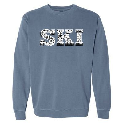 Ski Snowboard Skiing Snowboarding Lover Skier Gift Tee Cute Gift Garment-Dyed Sweatshirt