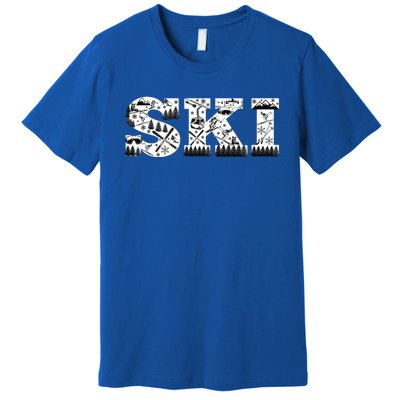 Ski Snowboard Skiing Snowboarding Lover Skier Gift Tee Cute Gift Premium T-Shirt