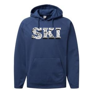 Ski Snowboard Skiing Snowboarding Lover Skier Gift Tee Cute Gift Performance Fleece Hoodie