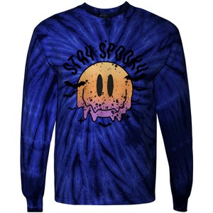 Stay Spooky Season Halloween Retro Fall Tie-Dye Long Sleeve Shirt