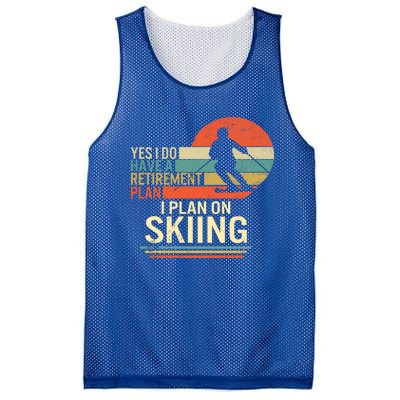 Ski Snowboard Skiing Retiret Plan Mountain Grandpa Skier Great Gift Mesh Reversible Basketball Jersey Tank