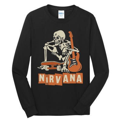 Skateboard Skeleton Tall Long Sleeve T-Shirt