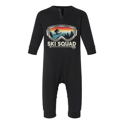 Ski Squad Ski Snowboard Goggles Skiing Snow Mountain Gift Infant Fleece One Piece