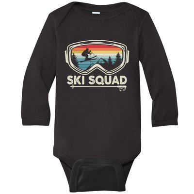 Ski Squad Ski Snowboard Goggles Skiing Snow Mountain Gift Baby Long Sleeve Bodysuit