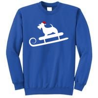 Sledding Scottie Scottish Terrier With Santa Hat Christmas Gift Sweatshirt