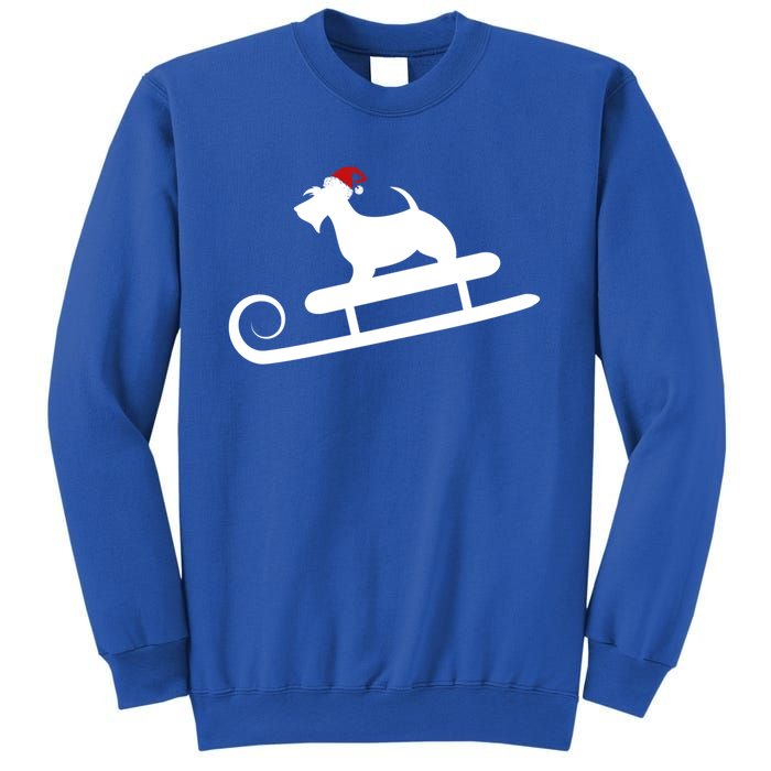 Sledding Scottie Scottish Terrier With Santa Hat Christmas Gift Sweatshirt