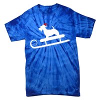 Sledding Scottie Scottish Terrier With Santa Hat Christmas Gift Tie-Dye T-Shirt