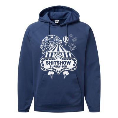 Shit Show Supervisor Funny Boss Ager Teacher And Mom Cool Gift Performance Fleece Hoodie