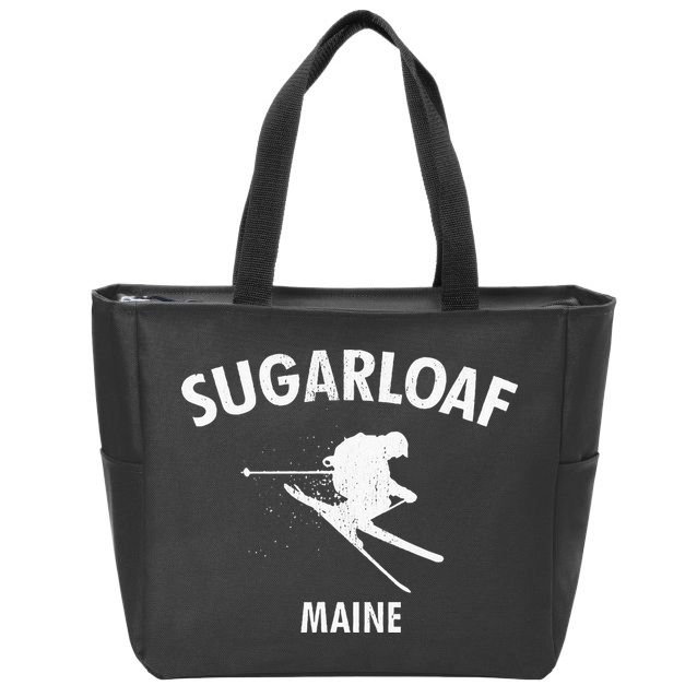 Sugarloaf Skiing Ski Maine Gift Zip Tote Bag