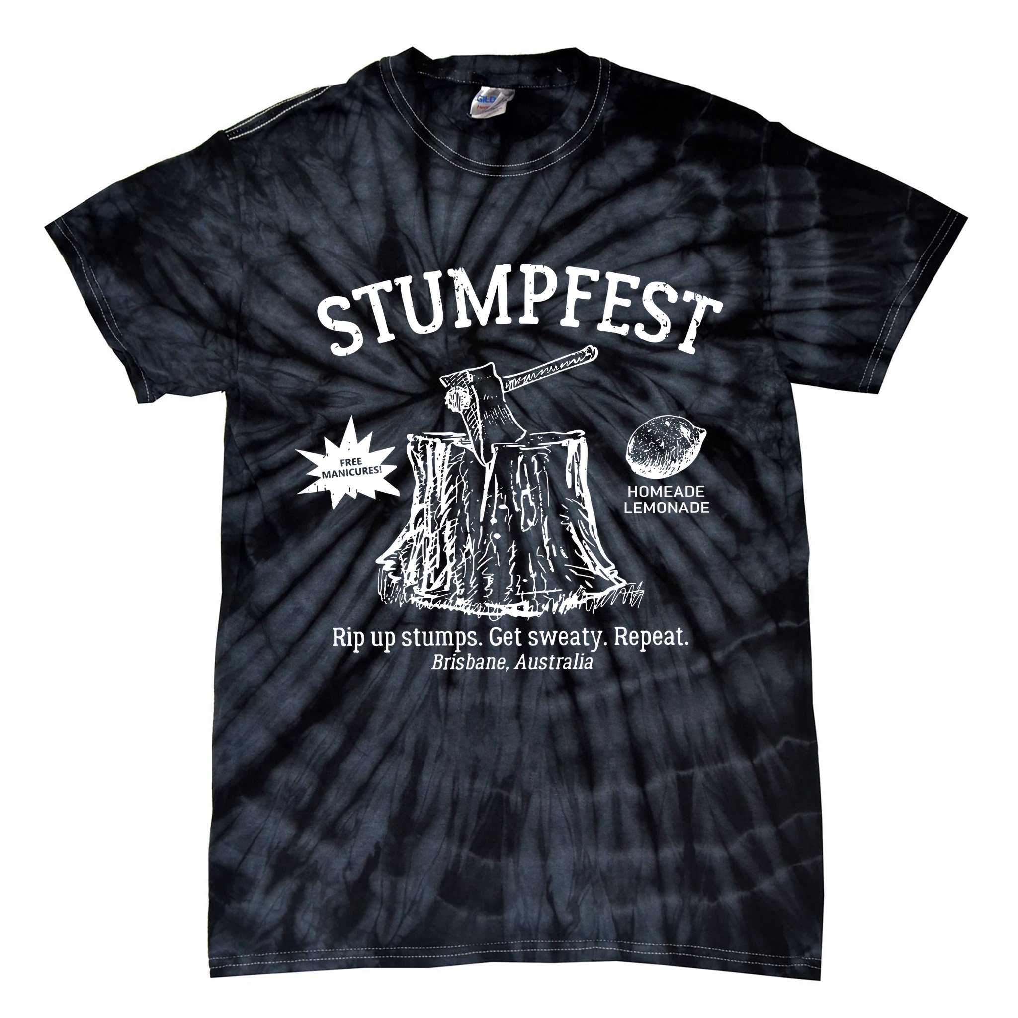 Stumpfest Sketch Stumpfest Brisbane Australia Vintage Tie-Dye T-Shirt