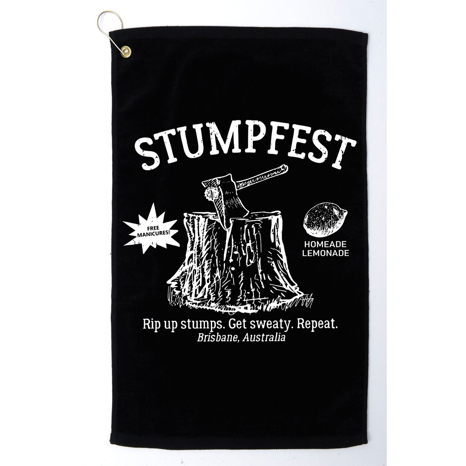 Stumpfest Sketch Stumpfest Brisbane Australia Vintage Golf Towel