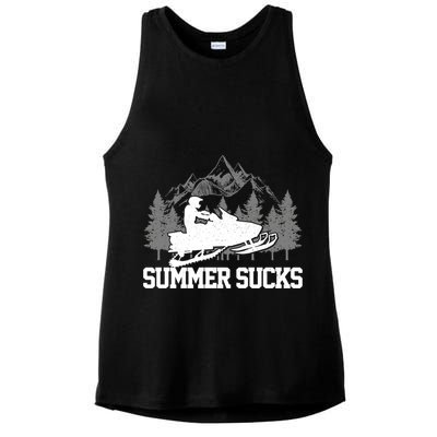 Snowmobile Summer Sucks Funny Motor Sled Vintage Gift Ladies PosiCharge Tri-Blend Wicking Tank