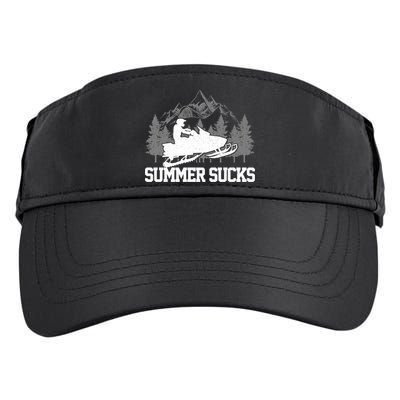 Snowmobile Summer Sucks Funny Motor Sled Vintage Gift Adult Drive Performance Visor