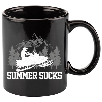 Snowmobile Summer Sucks Funny Motor Sled Vintage Gift 11oz C Handle Ceramic Mug