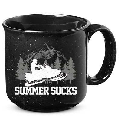 Snowmobile Summer Sucks Funny Motor Sled Vintage Gift 15oz Campfire Ceramic Mug