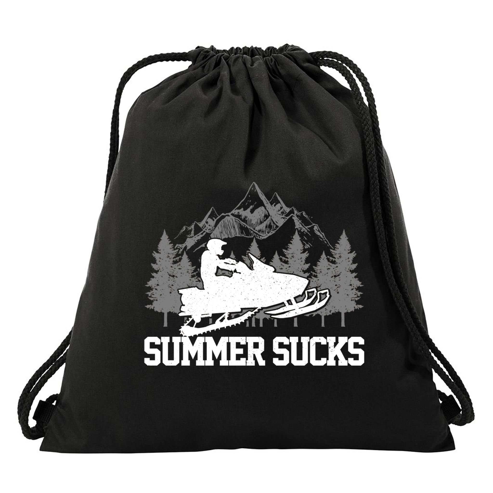 Snowmobile Summer Sucks Funny Motor Sled Vintage Gift Drawstring Bag
