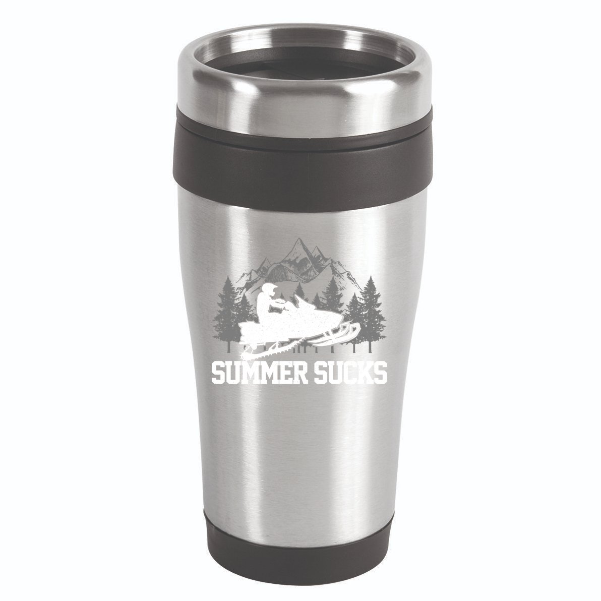 Snowmobile Summer Sucks Funny Motor Sled Vintage Gift 16oz Travel Tumbler