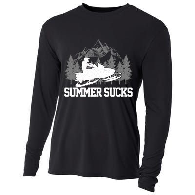 Snowmobile Summer Sucks Funny Motor Sled Vintage Gift Cooling Performance Long Sleeve Crew